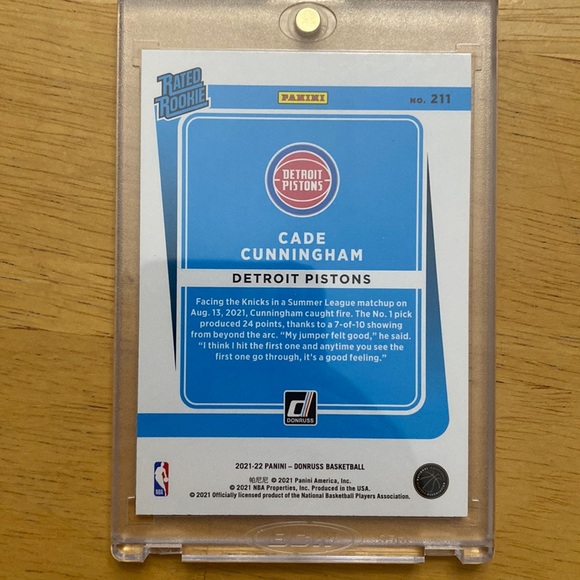 Cade Cunningham 2021-22 Donruss Orange Holo Laser #211 RC - Picture 2 of 6